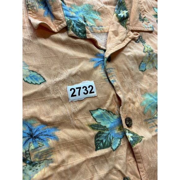 Hawaiian Tropic short Sleeve button shirt XXL peach floral - Picture 5 of 5